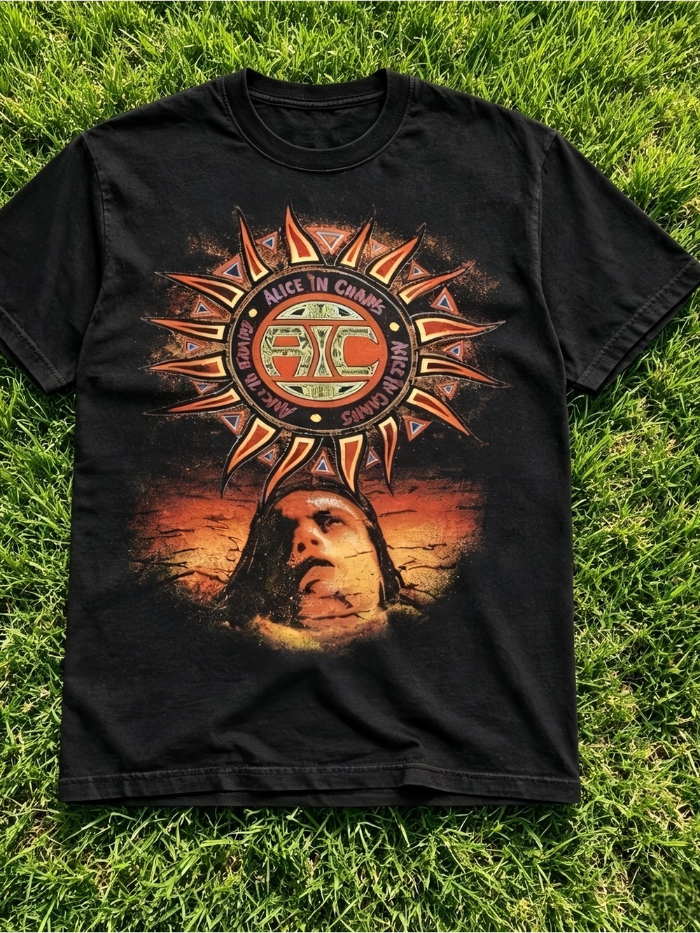 Alice in Chains AIC Black Band Graphic T-Shirt, Grunge Rock Unisex T-Shirt.